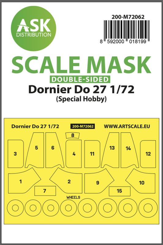 8592000018199 - Dornier Do 27 - Double-sided pre-cuttet mask [Art Scale Kit]