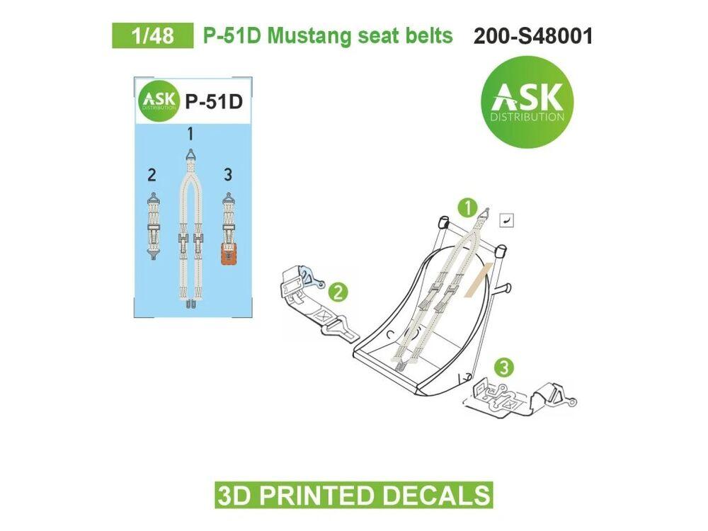 8599260021686 - P-51D Mustang seat belts - 3D printed decals 8599260021686 - P-51D Mustang seat belts - 3D printed decals