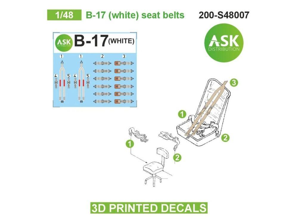 8599260023772 - B-17 (white) seat belts - 3D printed decals 8599260023772 - B-17 (white) seat belts - 3D printed decals