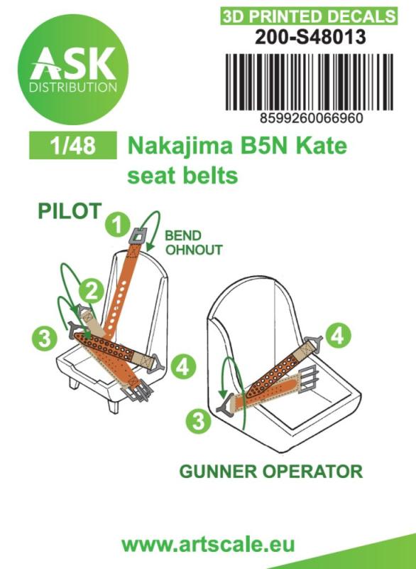 8599260066960 - B5N Kate - Seat belts - 3D printed decals