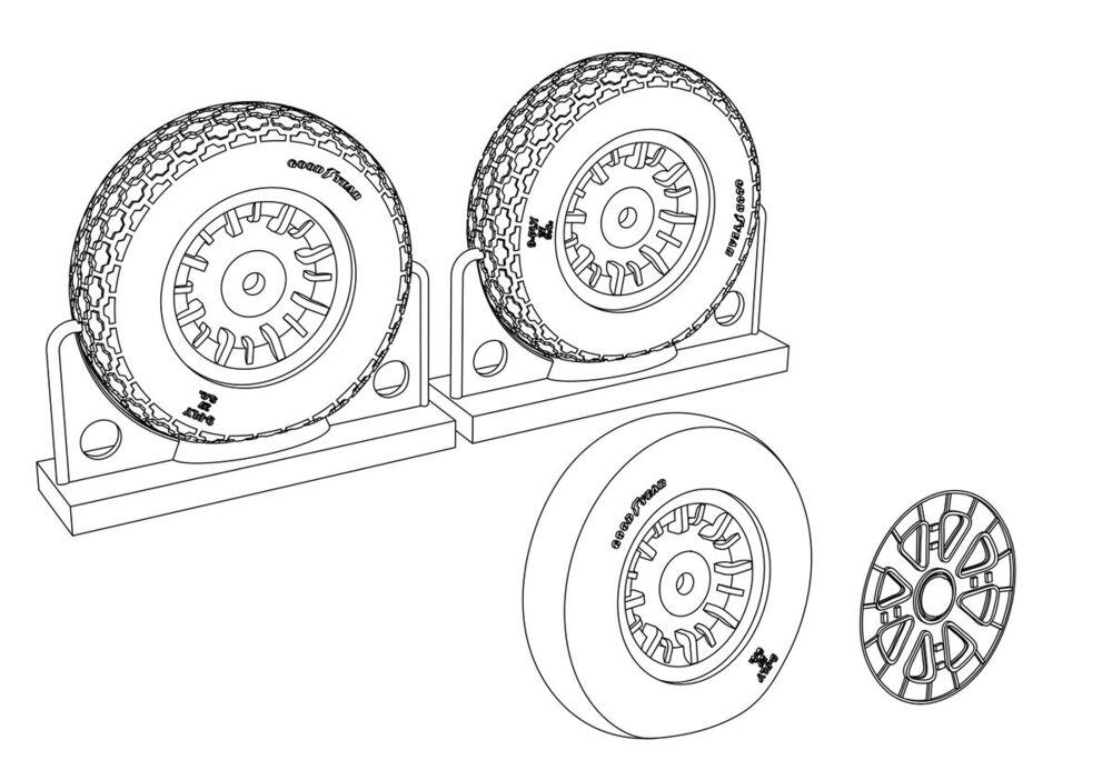 8595683905589 - F4U Corsair Cross Thread Wheels set 8595683905589 - F4U Corsair Cross Thread Wheels set