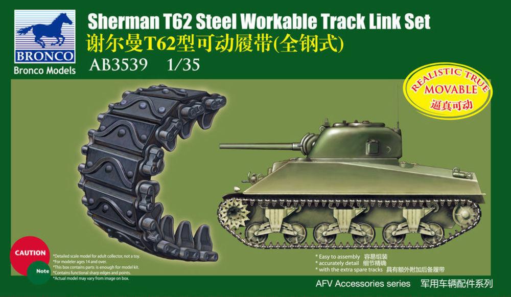 TRACK günstig Kaufen-Shermann T62 Workable Track Link Set. Shermann T62 Workable Track Link Set <![CDATA[Bronco Models / AB3539 / 1:35]]>. 