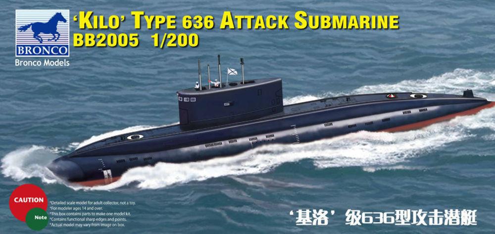 Type  günstig Kaufen-Russian Kilo Type 636 Attack Submarine. Russian Kilo Type 636 Attack Submarine <![CDATA[Bronco Models / BB2005 / 1:200]]>. 