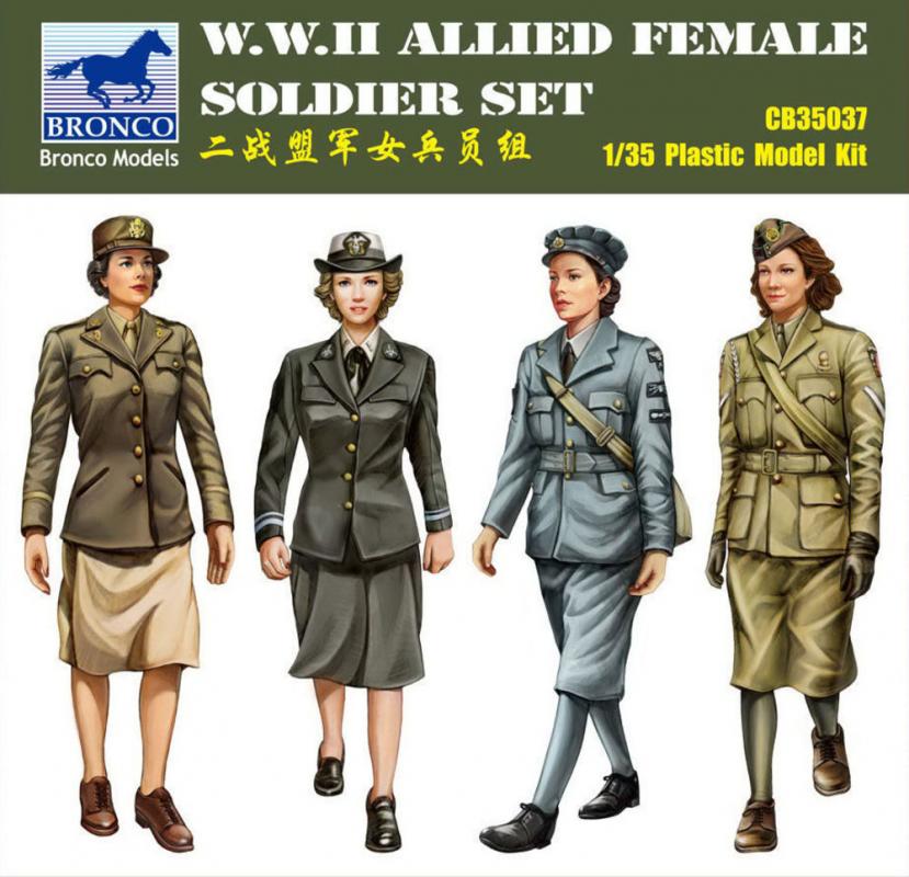 Set 3  günstig Kaufen-WW II Allied Female Soldier Set(4 Fig.). WW II Allied Female Soldier Set(4 Fig.) <![CDATA[Bronco Models / CB35037 / 1:35]]>. 