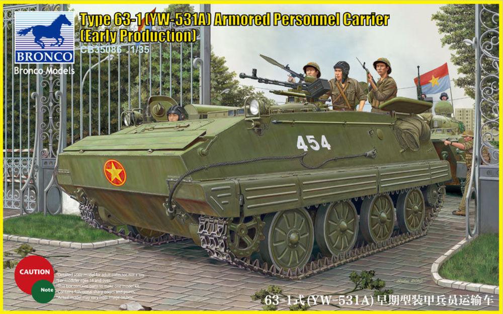 1A 1 günstig Kaufen-Type 63-1(YW-531A)Armored Peronnel Carri Early production. Type 63-1(YW-531A)Armored Peronnel Carri Early production <![CDATA[Bronco Models / CB35086 / 1:35]]>. 