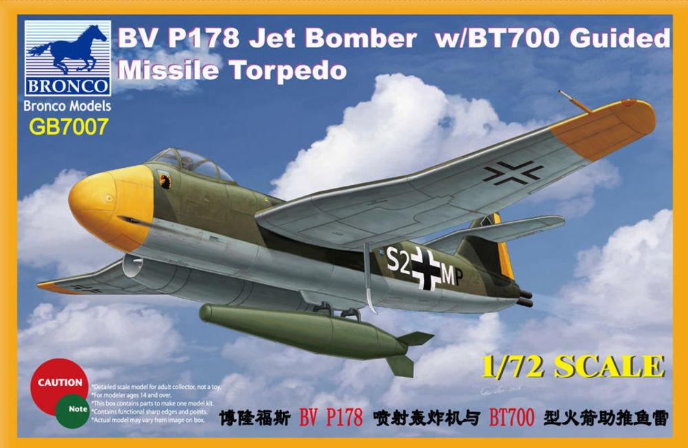 4544032729202 - Bronco Models GB7007 - 172 Blohm & Voss BV P178 Jet Bomber w BT700 Guided Missile Torpedo 4544032729202 - Bronco Models GB7007 - 172 Blohm & Voss BV P178 Jet Bomber w BT700 Guided Missile Torpedo