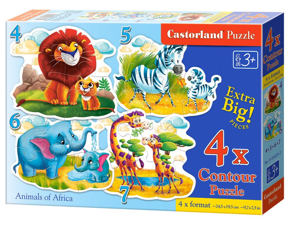 Animals of Africa,4 xPuzzle(4+5+6+7) · Castorland · B044542