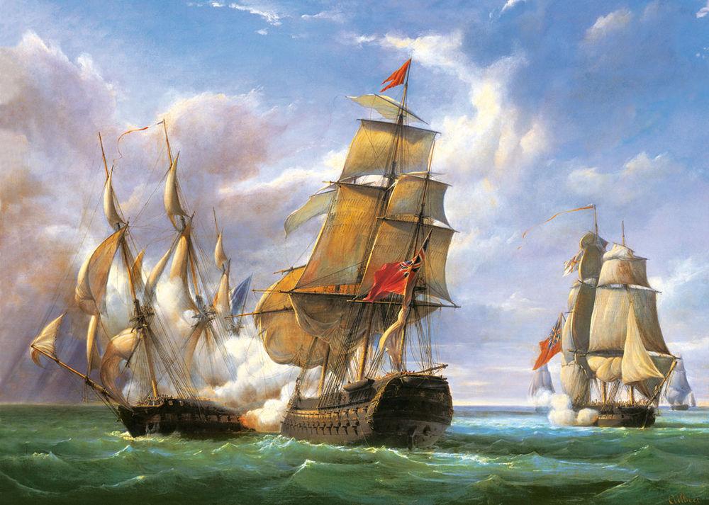 Copy of Combat between the French Frigate La Canonniere and the English Vessel The Tremendous - Puzzle - 3000 Teile