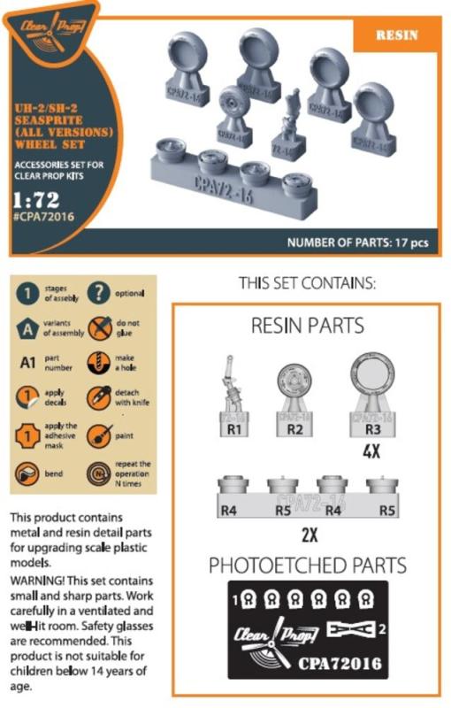 UH-2 A/B SEASPRITE (all versions) - Wheel set [Clear Prop]