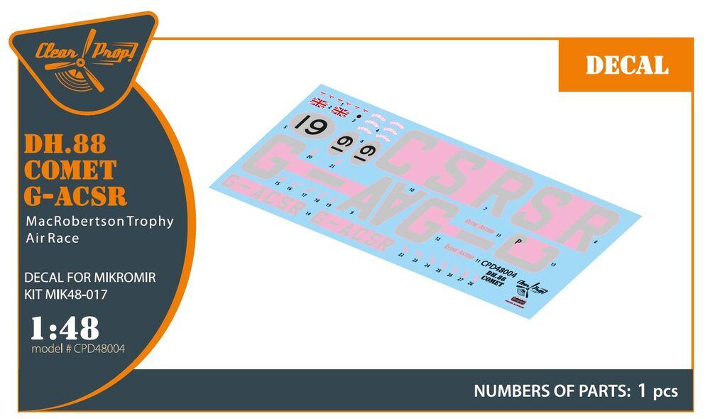 DH.88 Comet G-ACSR MacRobertson Trophy Air Race Decal [Mikromir]