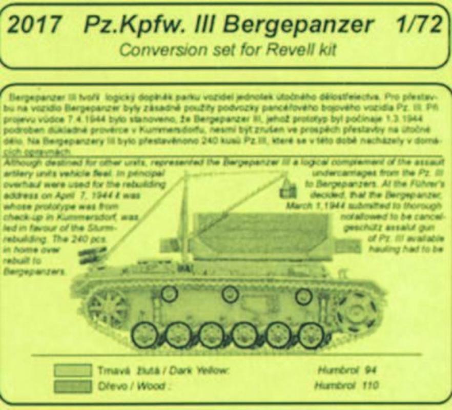 2016/2017 günstig Kaufen-Pz.Kpfw. III Bergepanzer - Conversion set [Revell]. Pz.Kpfw. III Bergepanzer - Conversion set [Revell] <![CDATA[CMK / 2017 / 1:72]]>. 