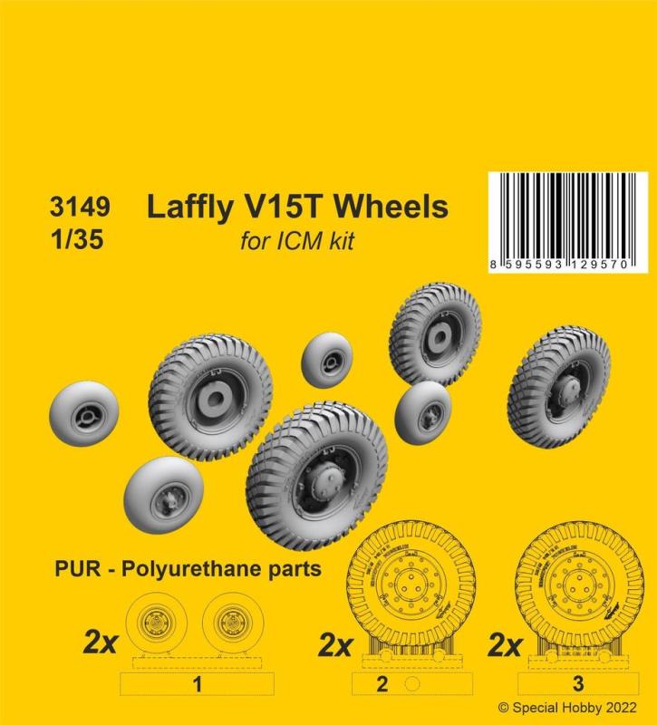 8595593129570 - CMK 129-3149 - 135 Laffly V15T Wheels   for 1 35 ICM kit