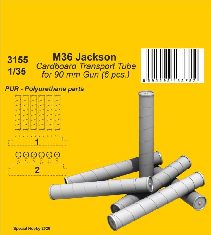 M36 Jackson Cardboard Transport Tube for 90 mm Gun (6 pcs.)