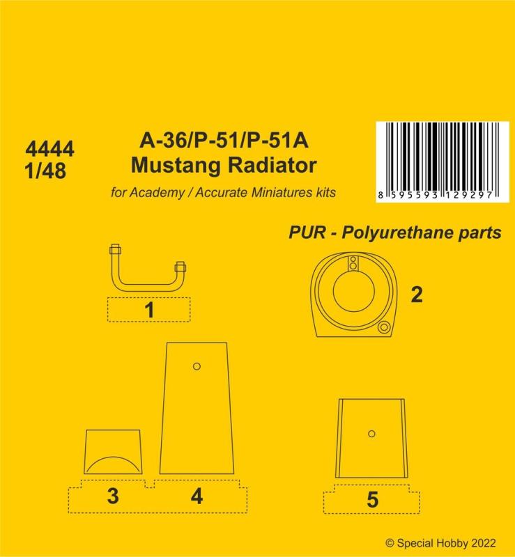 8595593129297 - CMK 129-4444 - 148 A-36 Apache P-51 P-51A Mustang Radiator 8595593129297 - CMK 129-4444 - 148 A-36 Apache P-51 P-51A Mustang Radiator