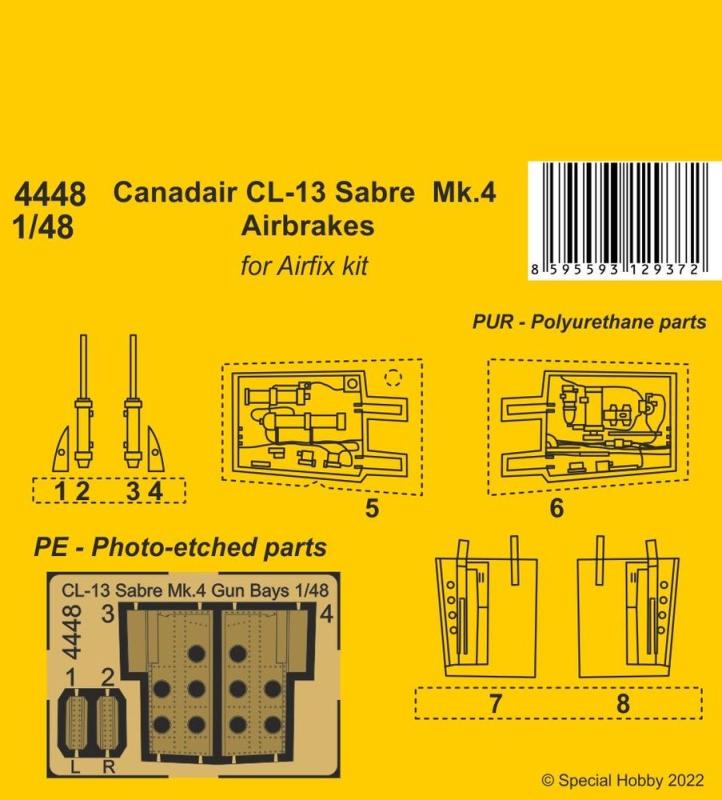 8595593129372 - CMK 129-4448 - 148 Canadair CL-13 Sabre Mk4 Airbrakes