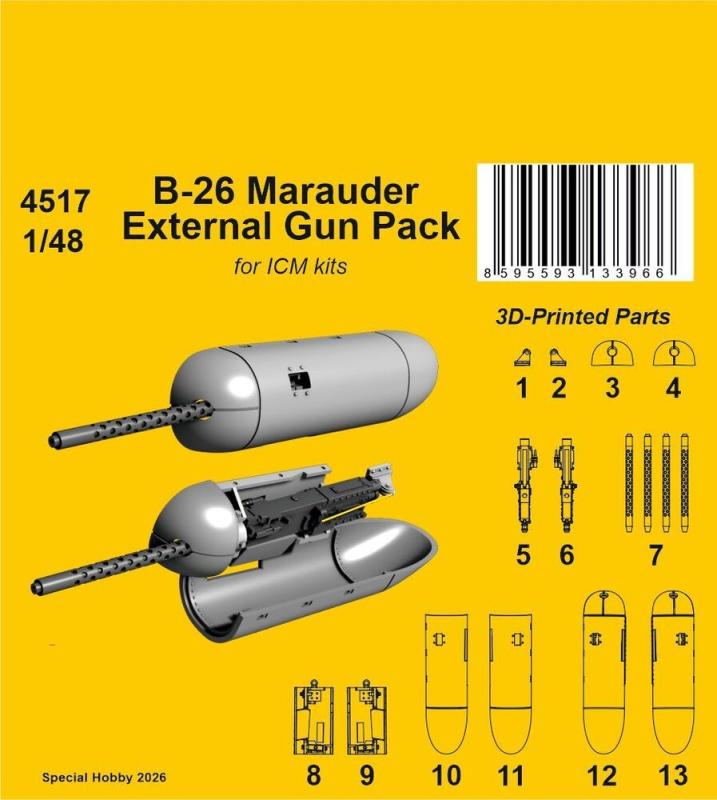 B-26 Marauder - External Gun Pack [ICM]