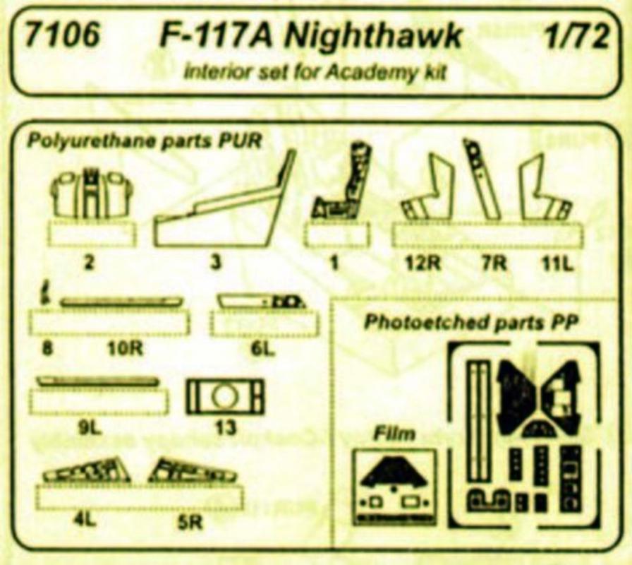 117A Nighthawk  günstig Kaufen-F 117A Nighthawk - Interior [Academy]. F 117A Nighthawk - Interior [Academy] <![CDATA[CMK / 7106 / 1:72]]>. 