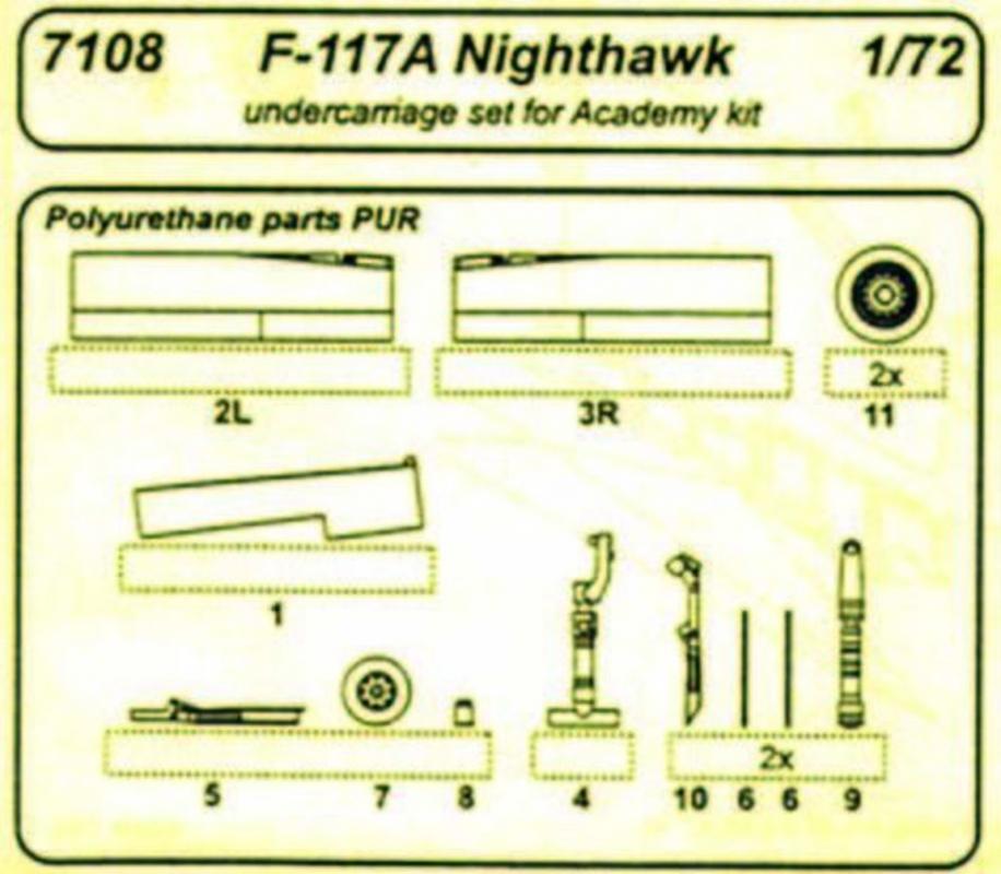 17 cm günstig Kaufen-F 117A - Undercarriage. F 117A - Undercarriage <![CDATA[CMK / 7108 / 1:72]]>. 