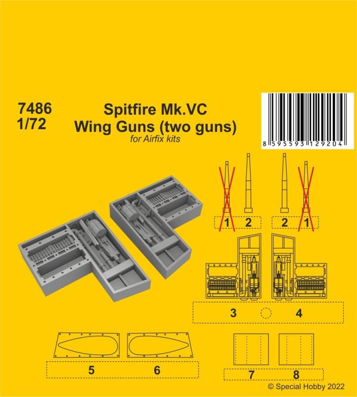 VC S günstig Kaufen-Spitfire Mk.VC - Wing Guns (two guns) [Airfix]. Spitfire Mk.VC - Wing Guns (two guns) [Airfix] <![CDATA[CMK / 7486 / 1:72]]>. 