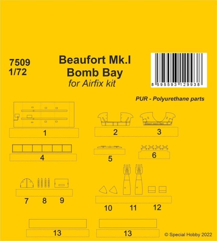 50 75 günstig Kaufen-Beaufort Mk.I - Bomb Bay [Airfix]. Beaufort Mk.I - Bomb Bay [Airfix] <![CDATA[CMK / 7509 / 1:72]]>. 