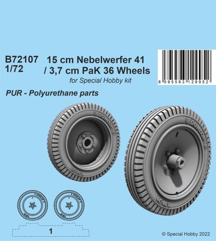 8595593129952 - CMK 129-B72107 - 172 15 cm Nebelwerfer 41 37 cm PaK 36 Wheels 8595593129952 - CMK 129-B72107 - 172 15 cm Nebelwerfer 41 37 cm PaK 36 Wheels