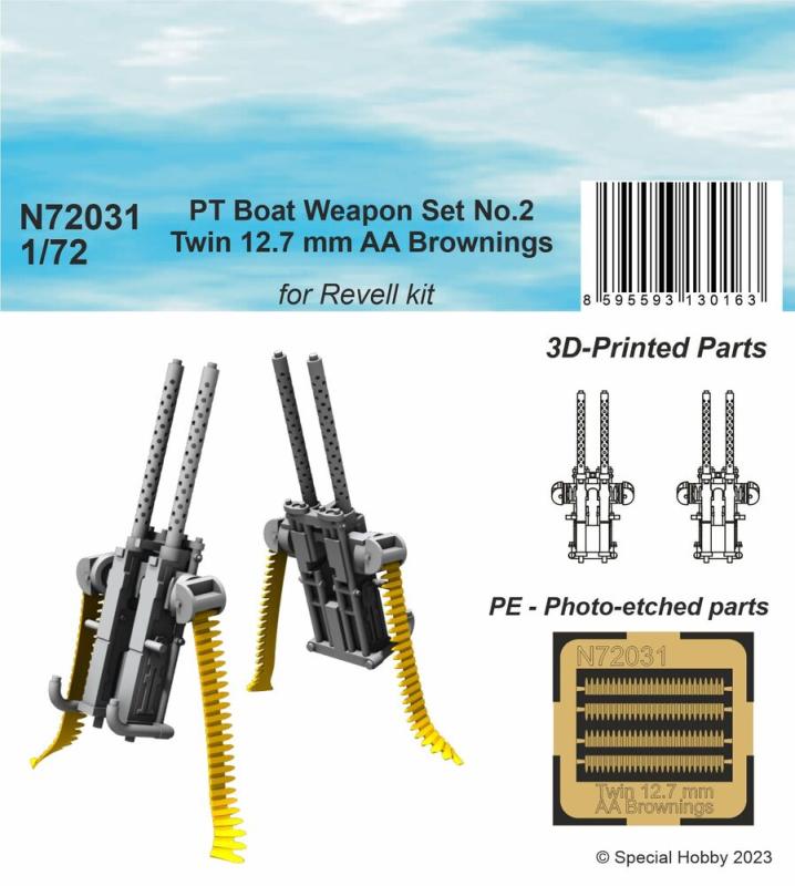 Twin günstig Kaufen-PT Boat Weapon Set No.2 - Twin 12.7 mm AA Brownings (2 printed pcs). PT Boat Weapon Set No.2 - Twin 12.7 mm AA Brownings (2 printed pcs) <![CDATA[CMK / N72031 / 1:72]]>. 