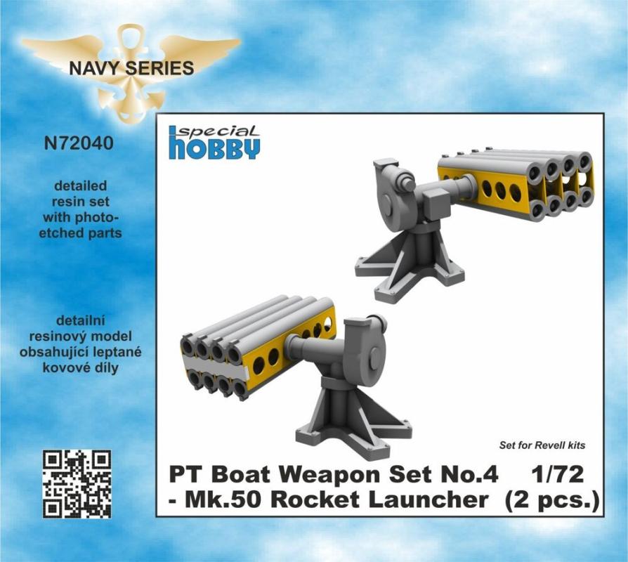 8595593130125 - CMK N72040 - 172 PT Boat Weapon Set No4 - Mk50 Rocket Launcher (2 pcs)