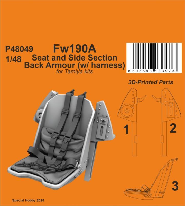 Fw190A - Seat and Side Section Back Armour (w/ harness) [Tamiya]