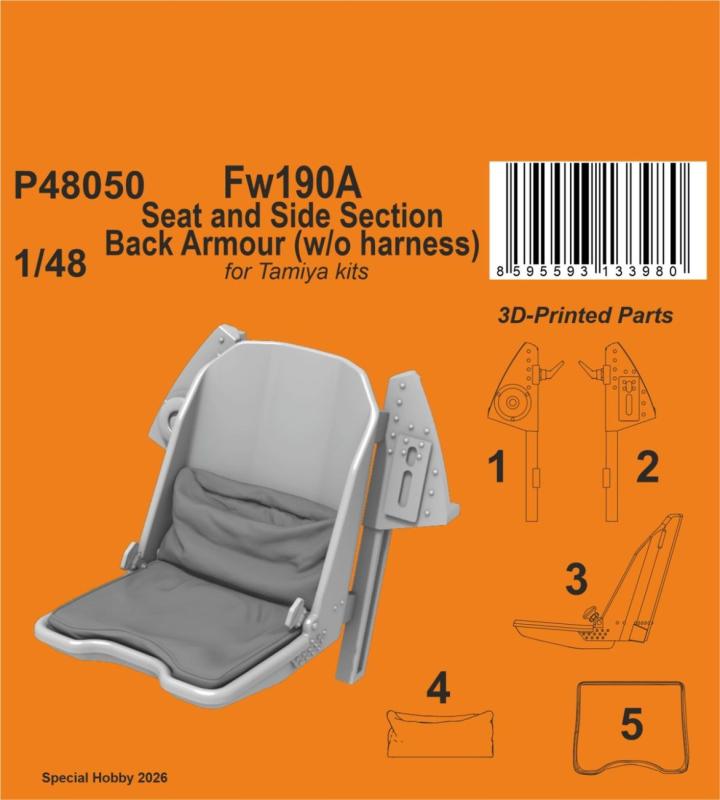 Fw190A - Seat and Side Section Back Armour (w/o harness) [Tamiya]
