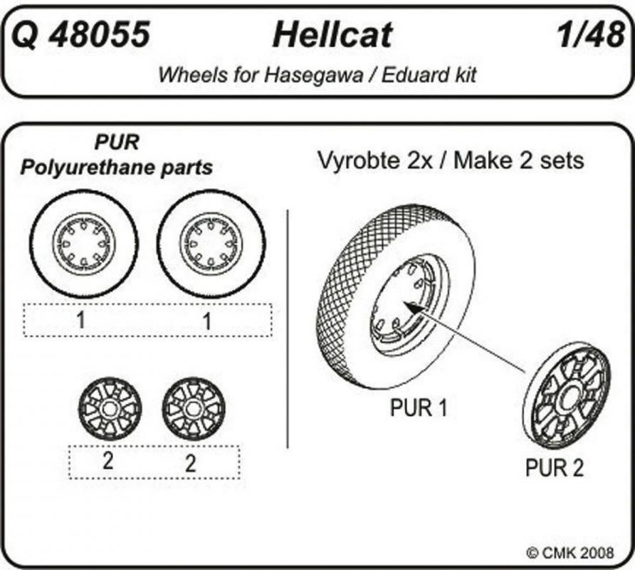 LC 55 günstig Kaufen-Hellcat - Wheels [Hasegawa/Eduard]. Hellcat - Wheels [Hasegawa/Eduard] <![CDATA[CMK / Q48055 / 1:48]]>. 