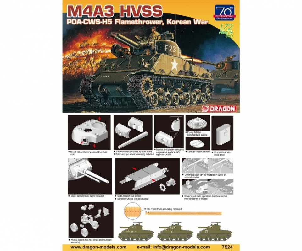 Modellbau: Dragon M4A3 HVSS POA-CWS-H5 Flamethrower