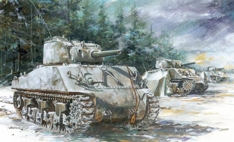 Modellbau: Dragon Sherman M4A3 (105mm) VVSS