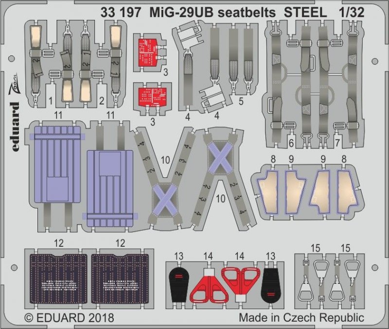 Russian MIG-29UB Fulcrum - Seatbelts STEEL [Trumpeter]
