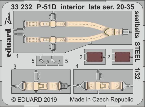 32 or  günstig Kaufen-P-51D Mustang - Interior late series 20-35 - Seatbelts STEEL [Tamiya]. P-51D Mustang - Interior late series 20-35 - Seatbelts STEEL [Tamiya] <![CDATA[Eduard / 33232 / 1:32]]>. 