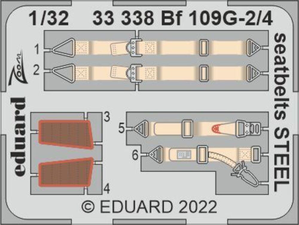 10 32  günstig Kaufen-Messerschmitt Bf 109 G-2/4 - Seatbelts STEEL [Revell]. Messerschmitt Bf 109 G-2/4 - Seatbelts STEEL [Revell] <![CDATA[Eduard / 33338 / 1:32]]>. 