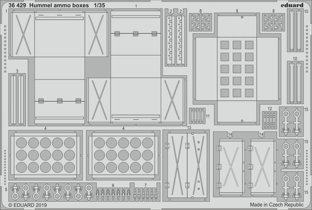8591437543823 - 36429 - Hummel ammo boxes for Tamiya in 135 8591437543823 - 36429 - Hummel ammo boxes for Tamiya in 135