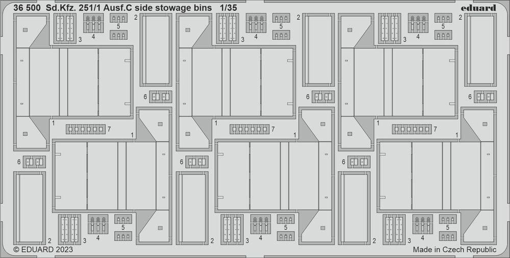 251 Ausf günstig Kaufen-Sd.Kfz. 251/1 Ausf.C - Side stowage bins [Academy]. Sd.Kfz. 251/1 Ausf.C - Side stowage bins [Academy] <![CDATA[Eduard / 36500 / 1:35]]>. 