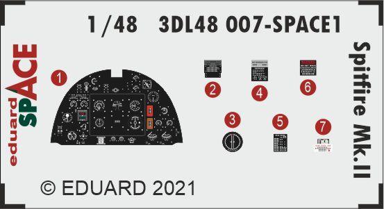 3D M  günstig Kaufen-Spitfire Mk.II - Space [Eduard]. Spitfire Mk.II - Space [Eduard] <![CDATA[Eduard / 3DL48007 / 1:48]]>. 