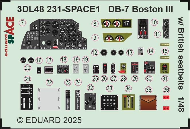DB-7 Boston III w/ British – Seatbelts – Space [HKM]