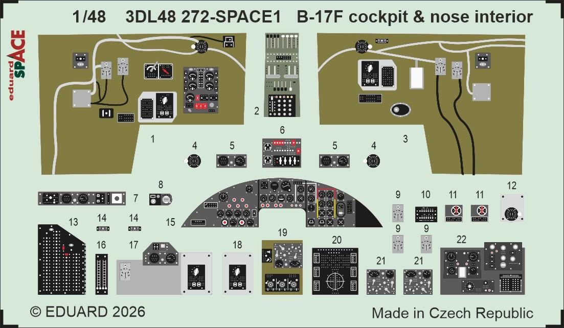B-17F – Cockpit & nose interior – Space [Revell]
