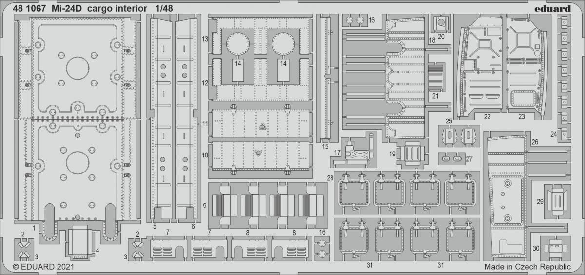 Car Interior günstig Kaufen-Mi-24D - Cargo interior [Eduard]. Mi-24D - Cargo interior [Eduard] <![CDATA[Eduard / 481067 / 1:48]]>. 