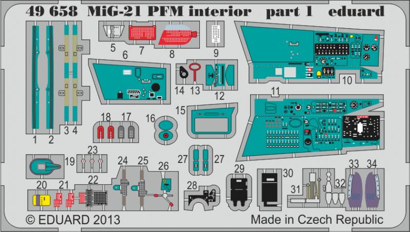 58 in günstig Kaufen-MiG-21PFM - Interior [Eduard]. MiG-21PFM - Interior [Eduard] <![CDATA[Eduard / 49658 / 1:48]]>. 