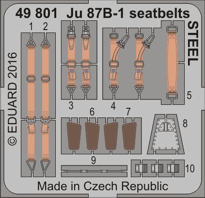 8591437516223 - 49801 - Ju 87B-1 seatbelts STEEL for Airfix in 148 8591437516223 - 49801 - Ju 87B-1 seatbelts STEEL for Airfix in 148