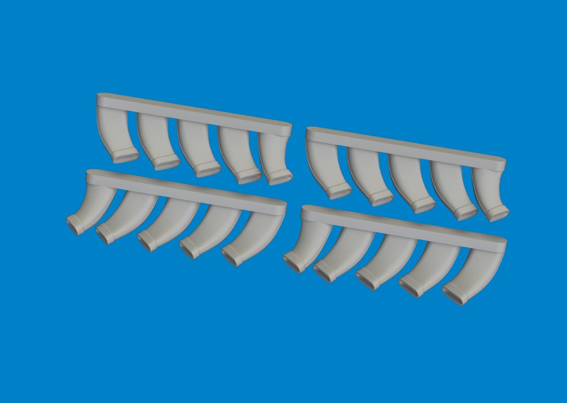 Mosquito – Exhaust stacks – Print [Tamiya]