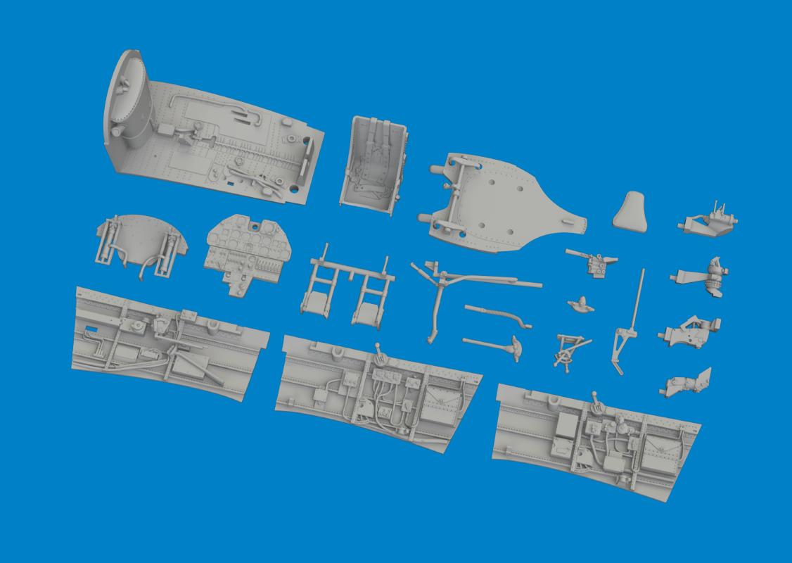 P-40E – Cockpit w/ late seat – Print [Eduard]