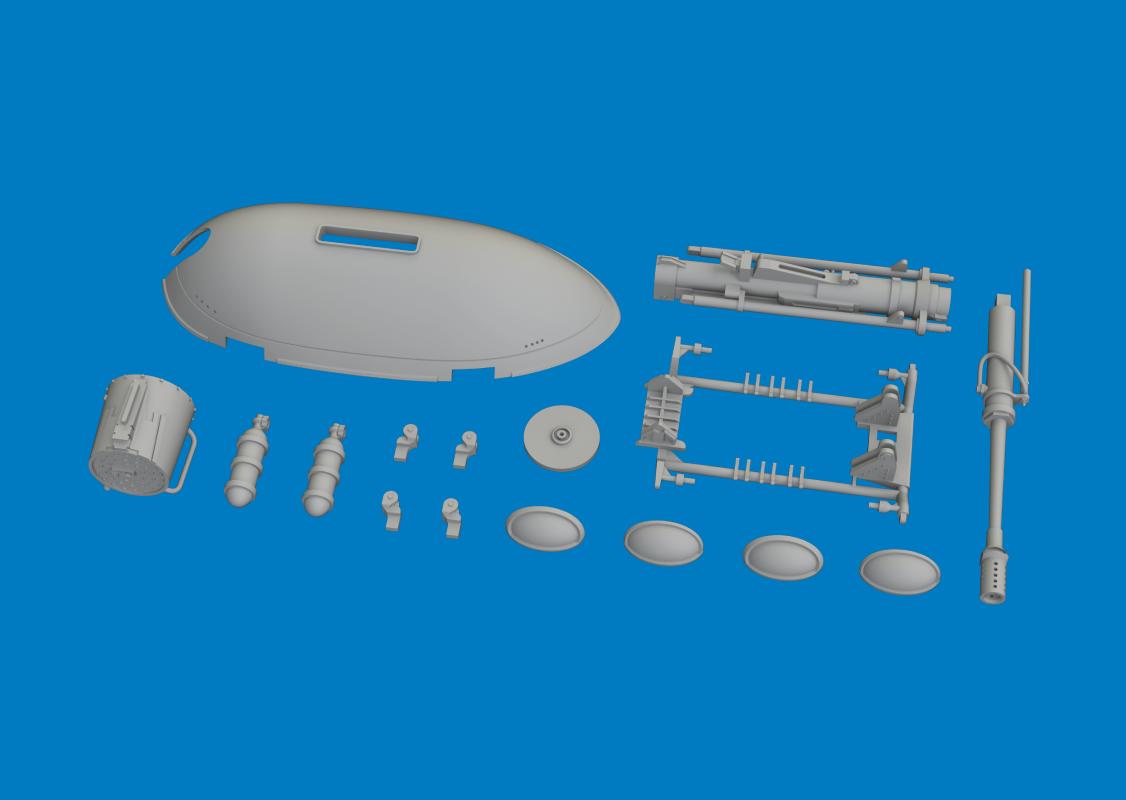 8591437607266 - Hs 129B - MK 101 gun pod - Print [Takom]