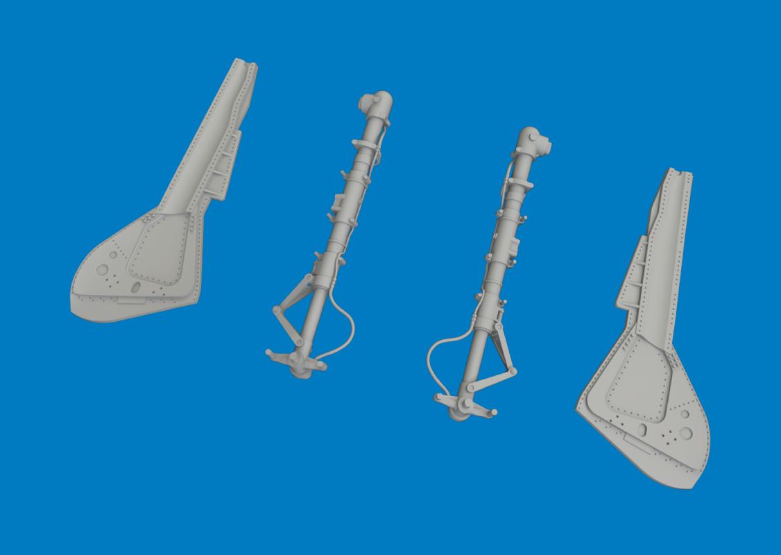 Fw 190D-9 - Undercarriage legs - Print [Miniart]
