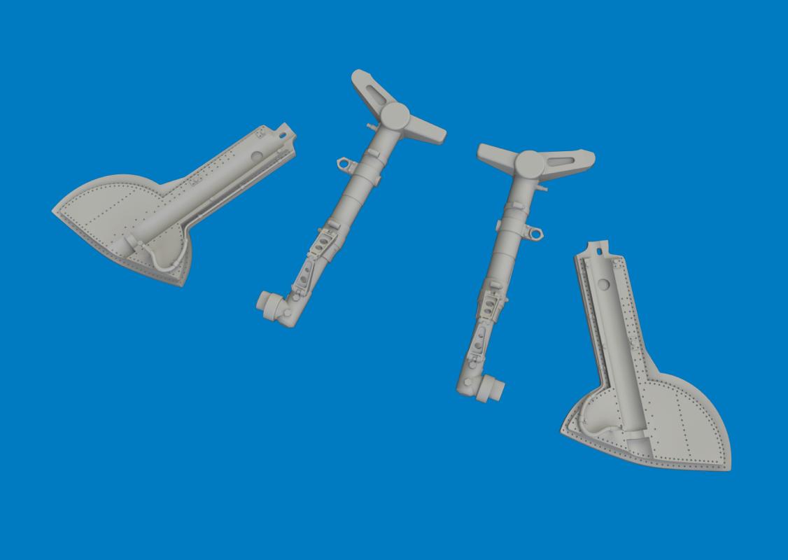 Spitfire Mk.IXe - Undercarriage legs - Print [Airfix]