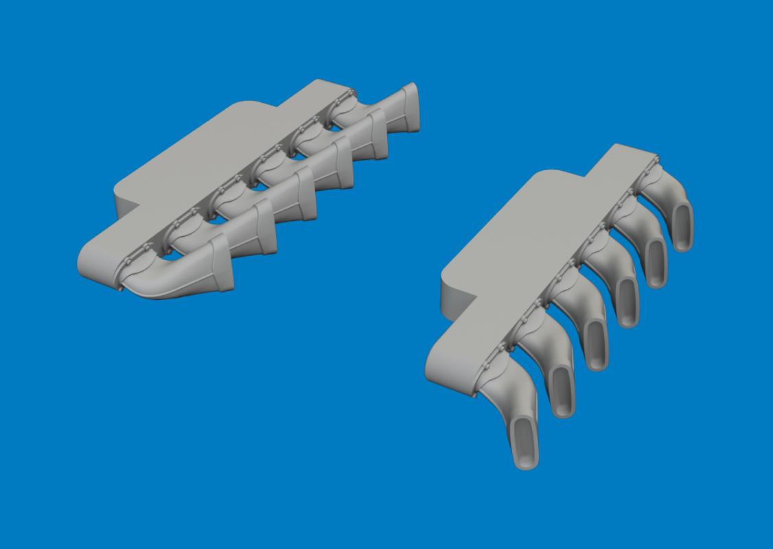 Spitfire Mk.IX - Exhaust stacks fishtail - Print [Airfix]