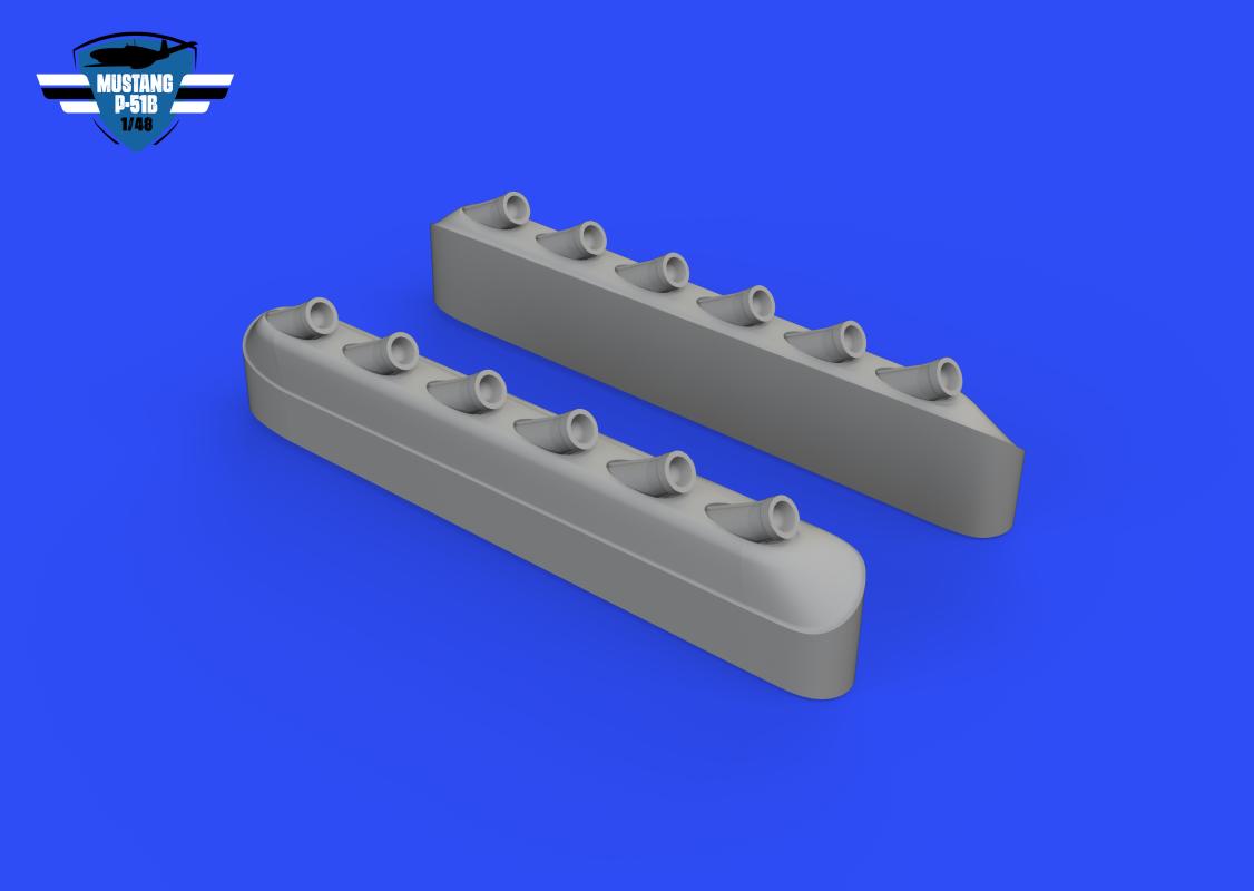 99 x günstig Kaufen-P-51B/C - Exhaust stacks w/fairing  [Eduard]. P-51B/C - Exhaust stacks w/fairing  [Eduard] <![CDATA[Eduard / 648993 / 1:48]]>. 